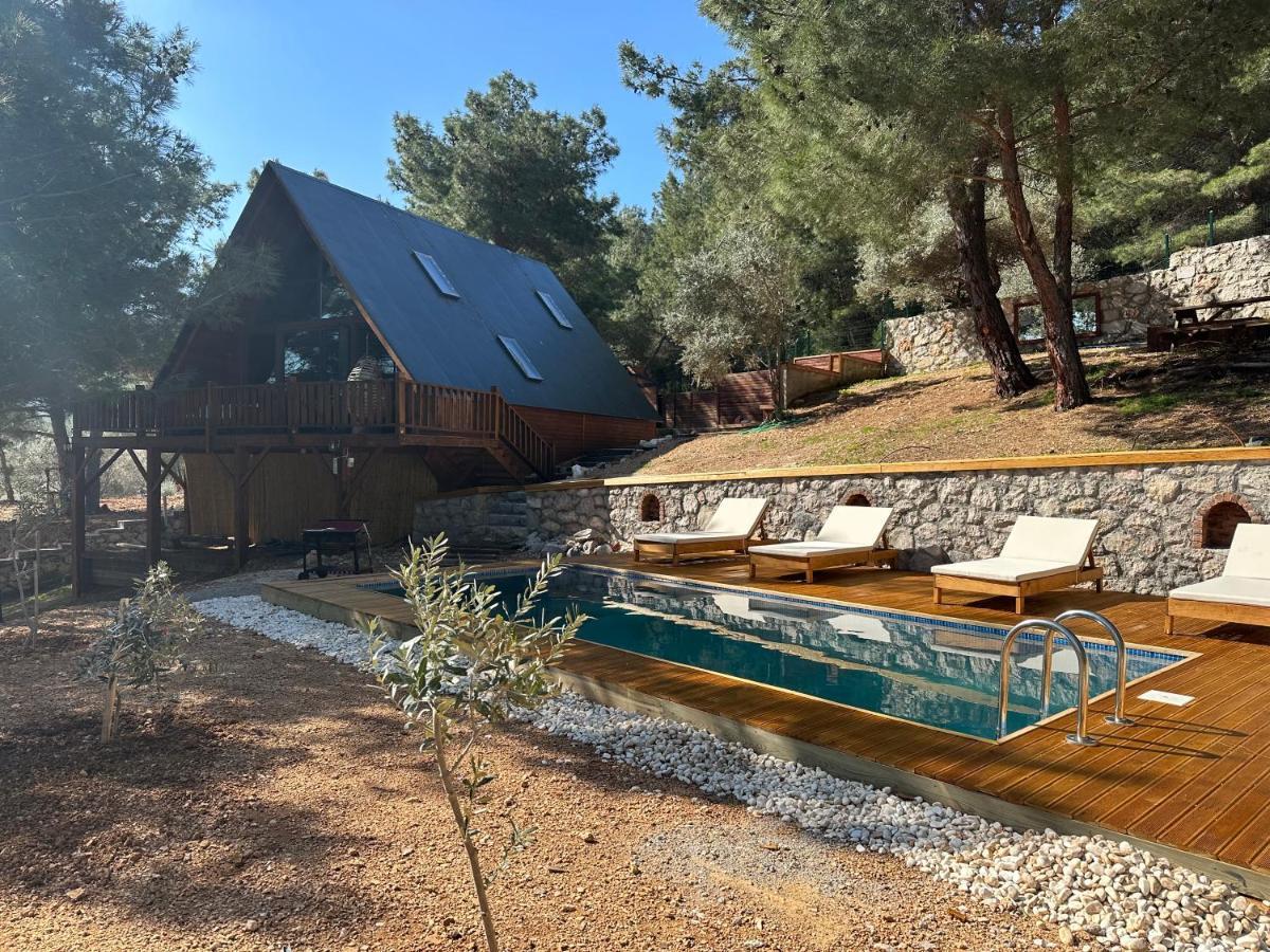 Panurlawoodenhouse Oezel Havuz& Sauna Mavi Kültér fotó